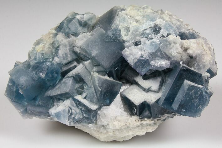 Stormy-Day Blue, Cubic Fluorite with Phantoms - Sicily, Italy #183794